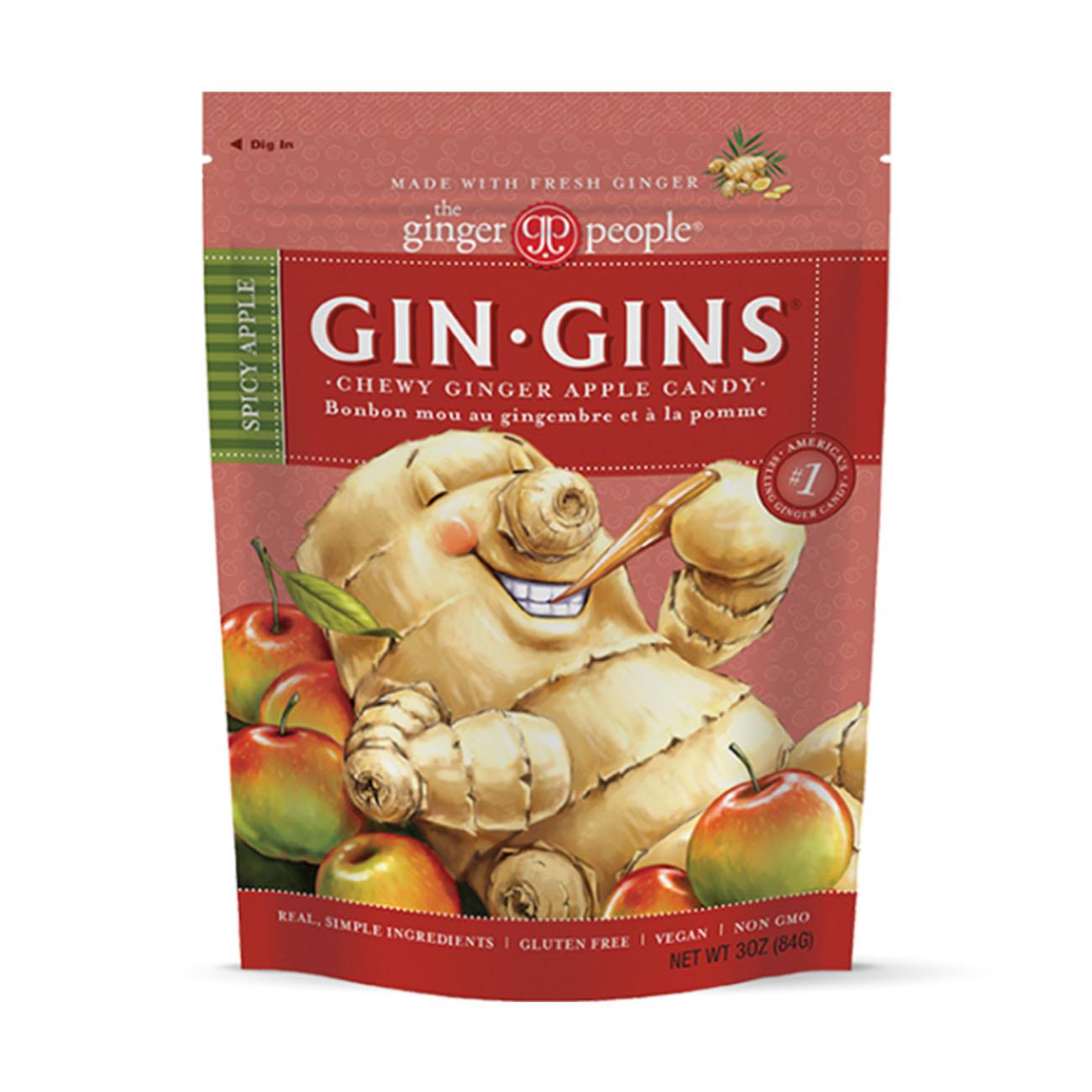 Gin Gins Spicy Apple Ginger Chews 84g - The Ginger People - Chew - Eco Natural Products