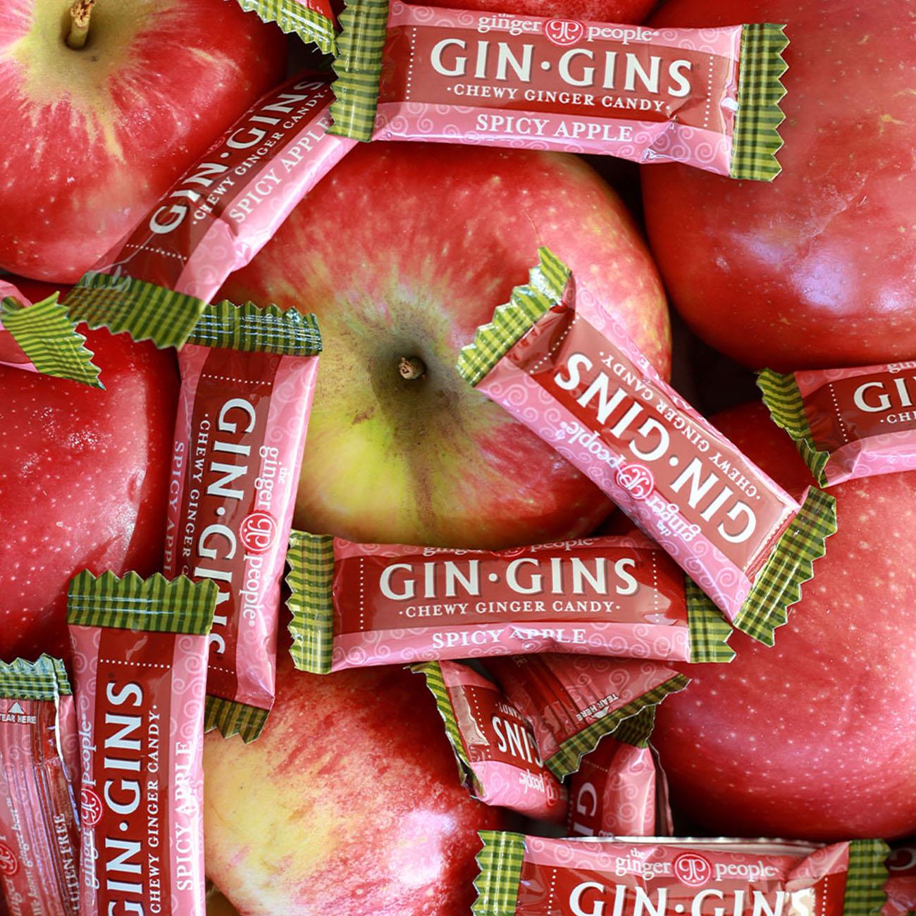 Gin Gins Spicy Apple Ginger Chews 84g - Eco Natural Products - The Ginger People - Chew