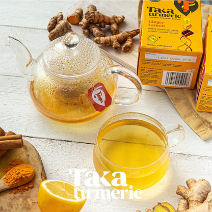 Ginger & Lemon 15 Sachets - Taka Turmeric - Herbal tea - Eco Natural Products