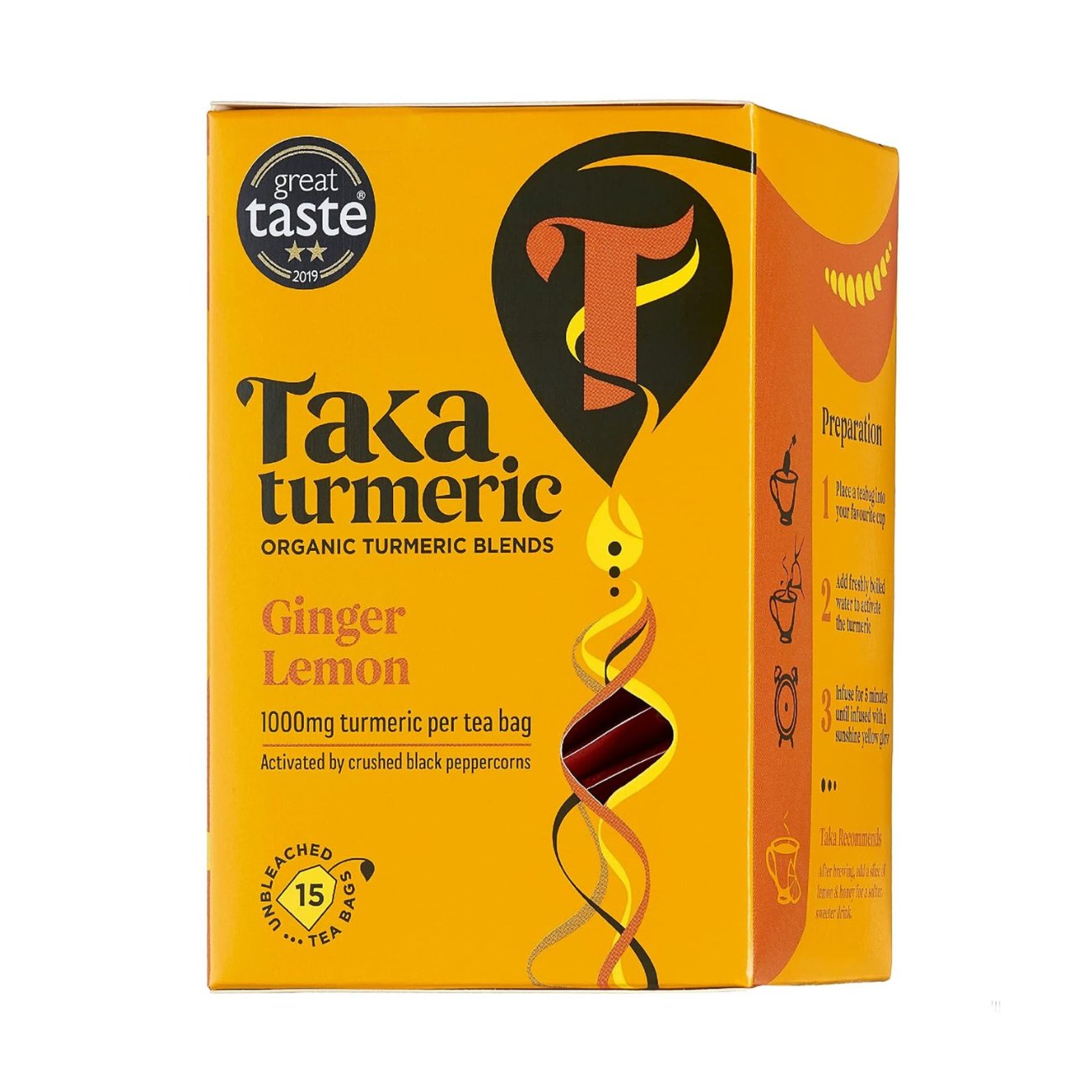 Ginger & Lemon 15 Sachets - Taka Turmeric - Herbal tea - Eco Natural Products