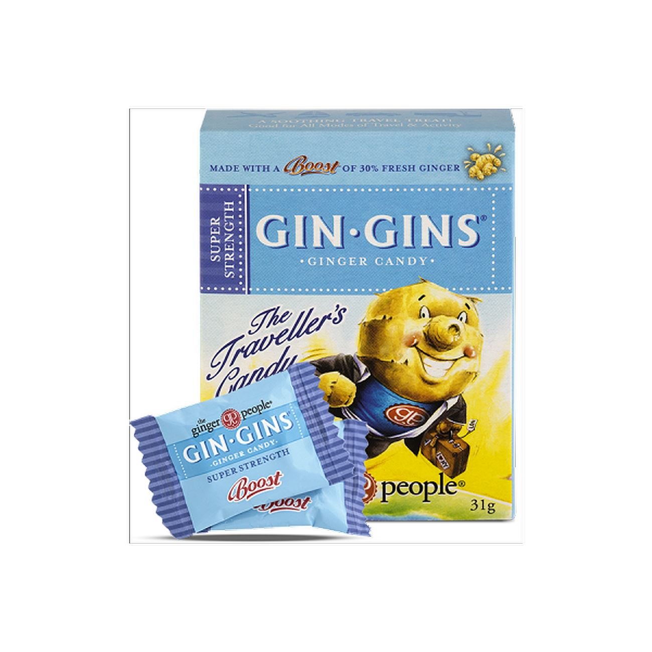 Ginger People Gin Gins Super Strength Ginger Candy 31g - Eco Natural Products - The Ginger People - Candy