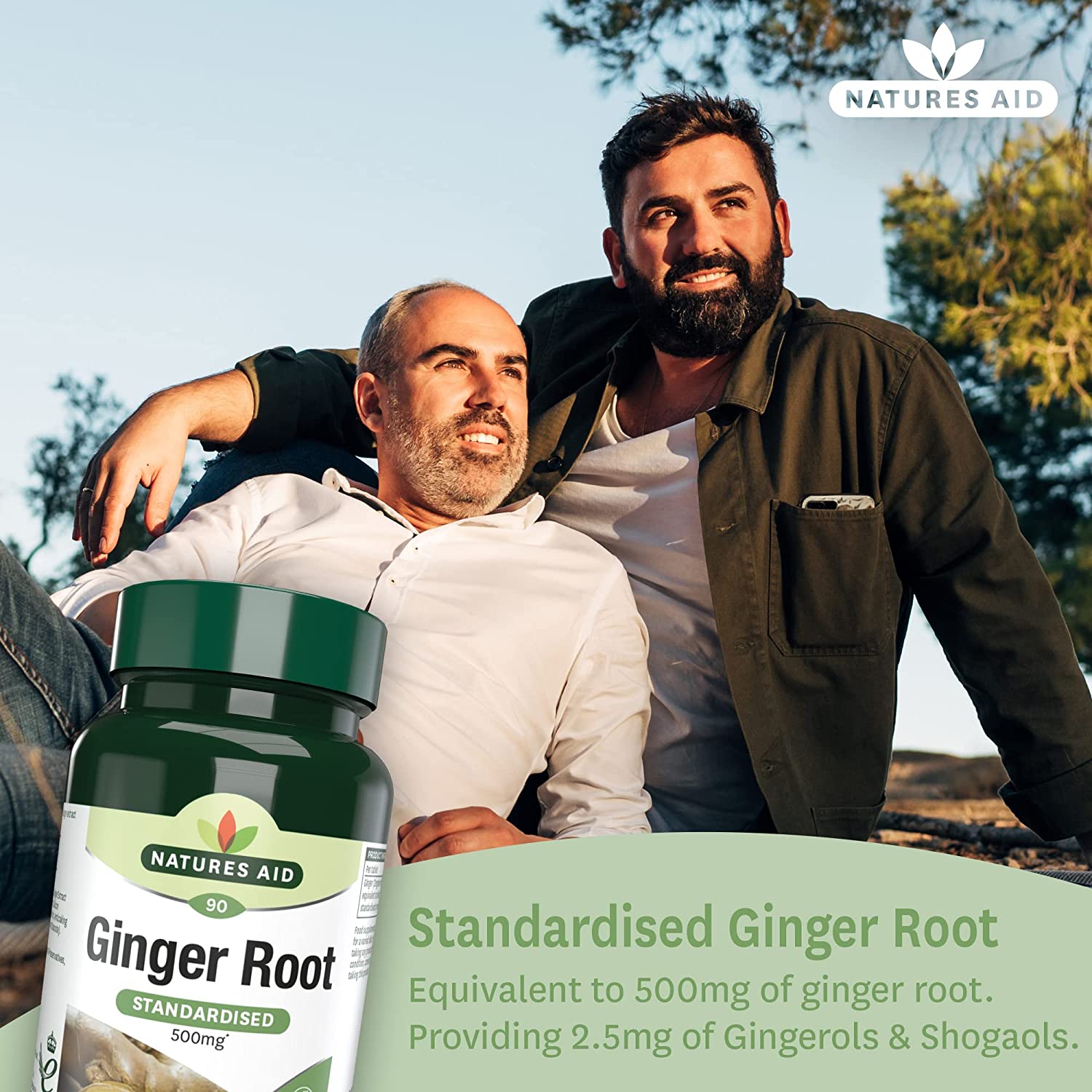 Ginger Root 500mg 90 Tablets - Eco Natural Products - Natures Aid - Vitamins & Supplements