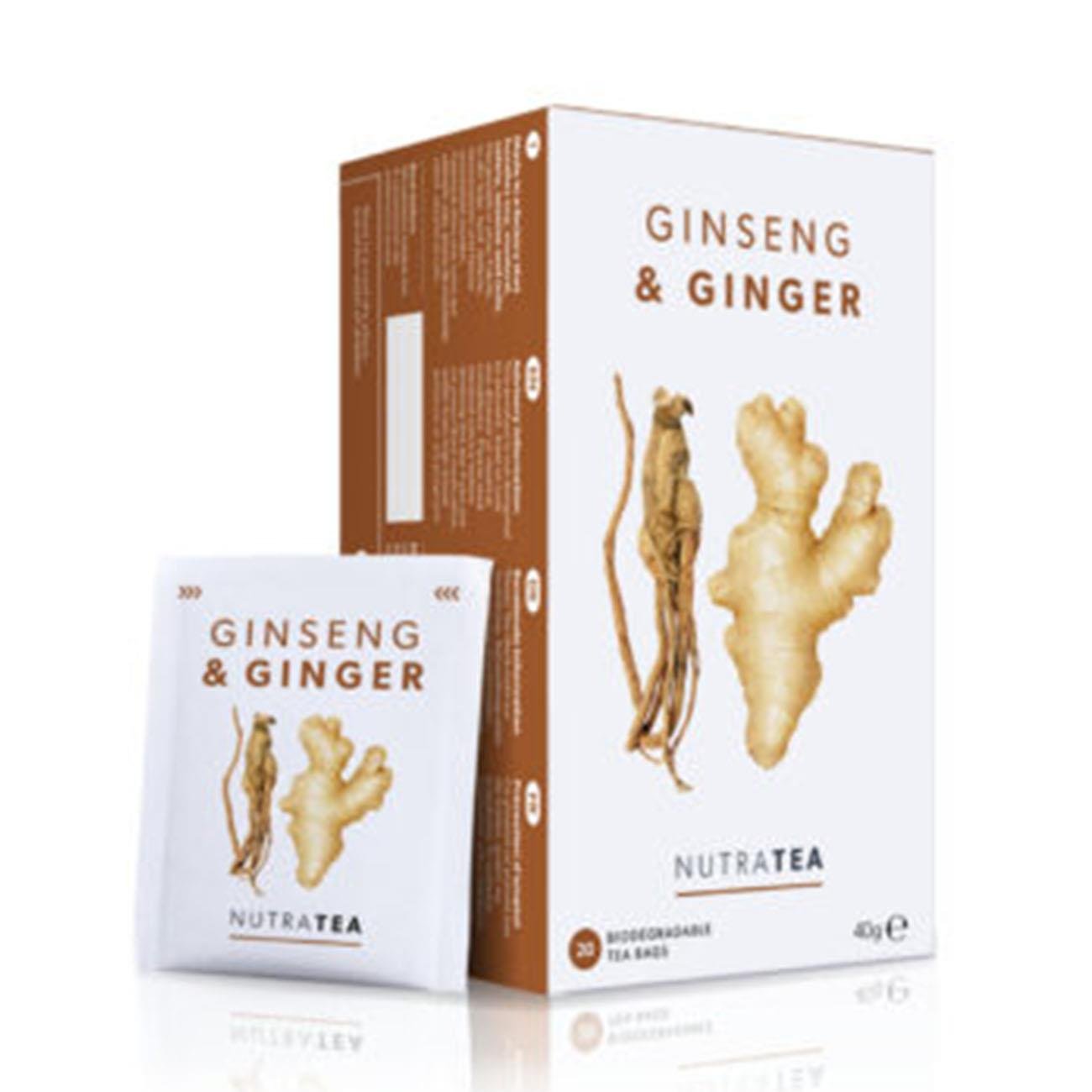 Ginseng & Ginger Herbal Tea 20 Bags - Eco Natural Products - NutraTea - Herbal tea