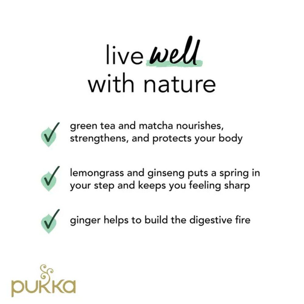 Ginseng Matcha Green Tea 20 Sachets - Pukka Herbs - Herbal tea - Eco Natural Products