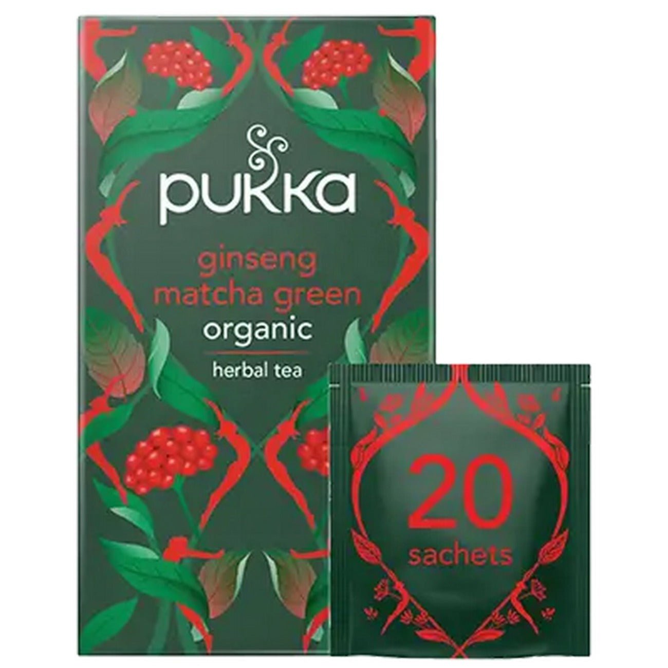 Ginseng Matcha Green Tea 20 Sachets - Pukka Herbs - Herbal tea - Eco Natural Products