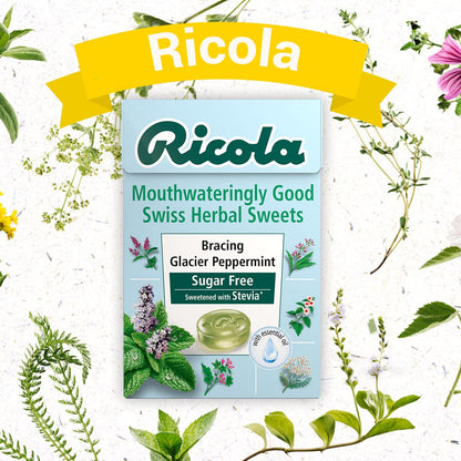 Glacier Peppermint Sugar Free Swiss Herbal Sweets 45g - Ricola - Herbal sweets - Eco Natural Products