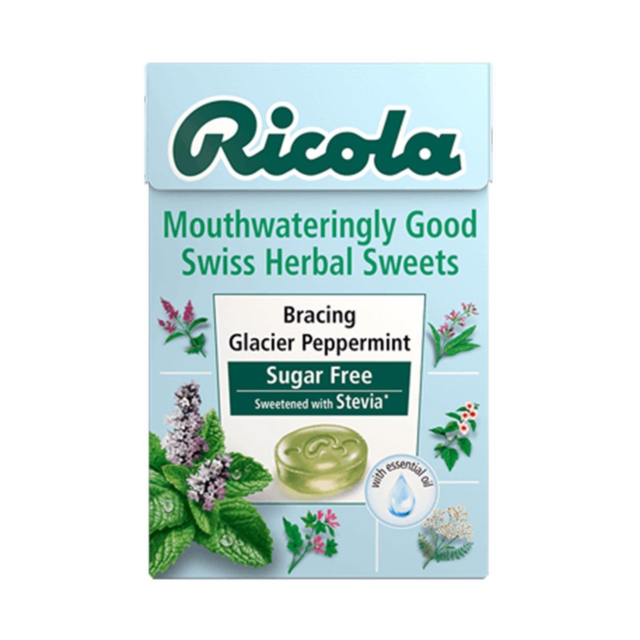Glacier Peppermint Sugar Free Swiss Herbal Sweets 45g - Ricola - Herbal sweets - Ricola