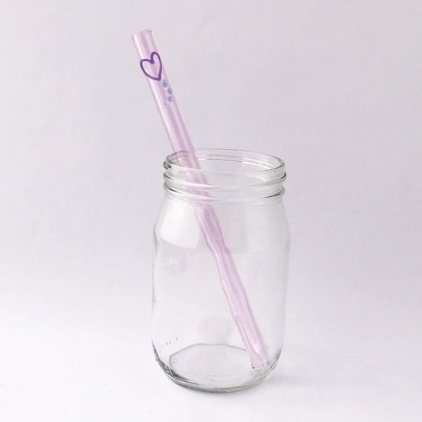 Glass Straw Designer 8" - Eco Natural Products - Strawesome - Glass Straws