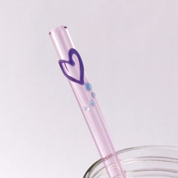 Glass Straw Designer 8" - Eco Natural Products - Strawesome - Glass Straws