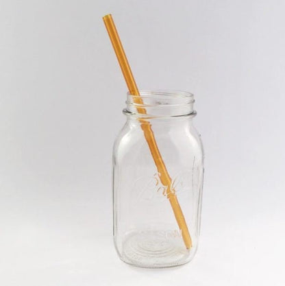 Glass Straw - Standard 8" - Orange - Strawesome - Glass Straws - Eco Natural Products