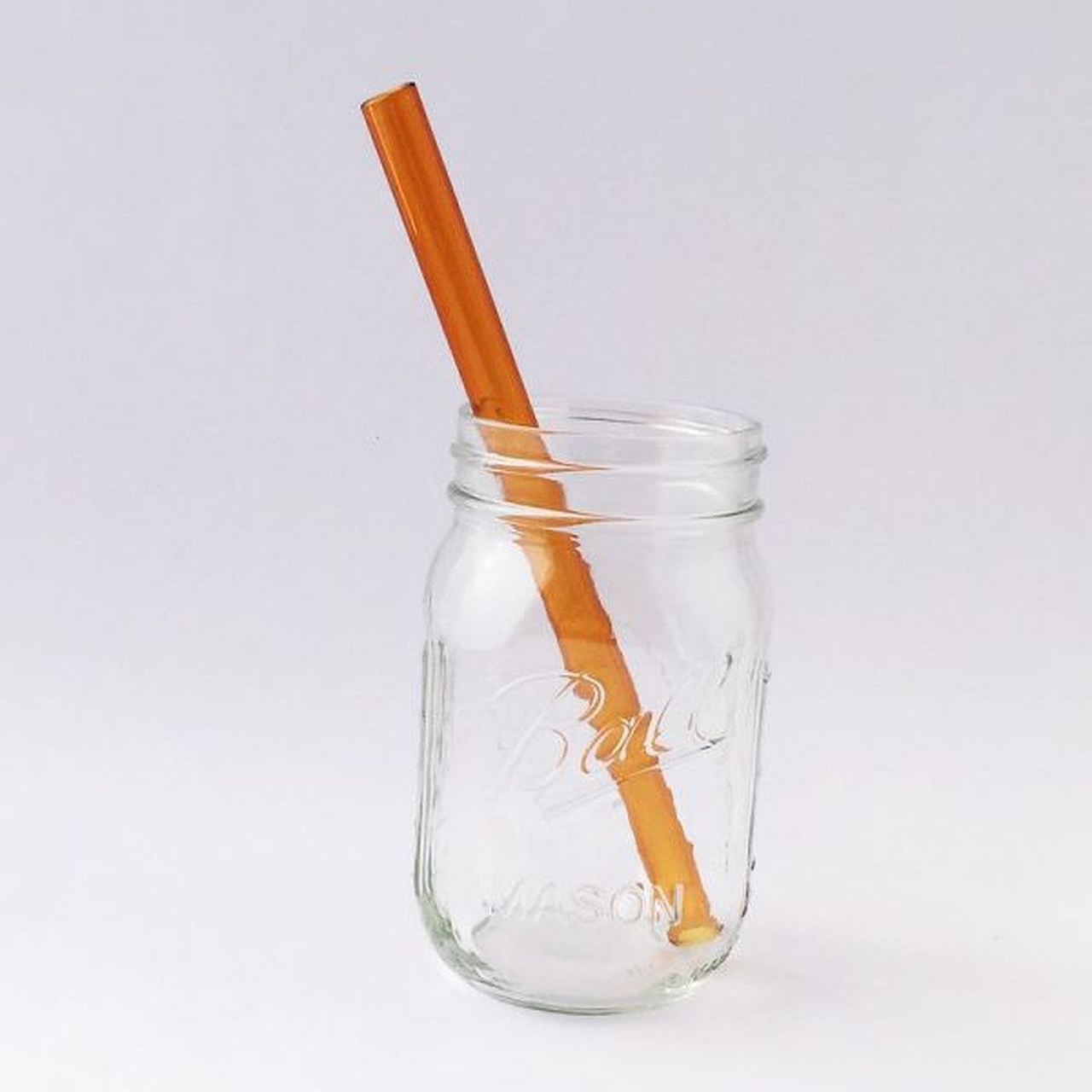 Glass Straw - Standard 8" - Orange - Strawesome - Glass Straws - Eco Natural Products