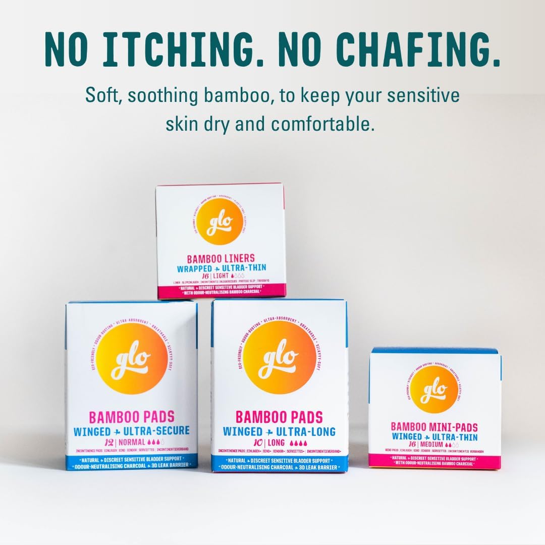 Glo Bamboo Liners for Sensitive Bladder (16 liners) - Here We Flo - Incontinence Aids - Eco Natural Products