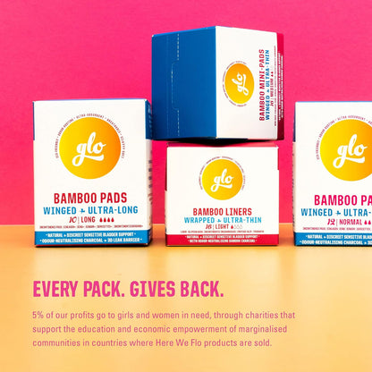 Glo Bamboo Long Pads for Sensitive Bladder (10 pads) - Glo - For Sensitive Bladders + Light Incontinence - Eco Natural Products