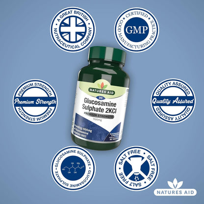 Glucosamine Sulphate 2KCI 1500mg High Strength 180 Tablets - Natures Aid - Vitamins & Supplements - Eco Natural Products