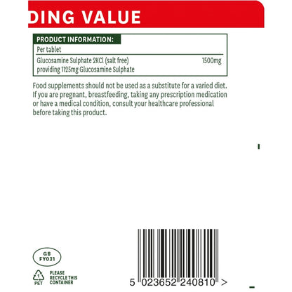 Glucosamine Sulphate 2KCI 1500mg High Strength 180 Tablets - Natures Aid - Vitamins & Supplements - Eco Natural Products