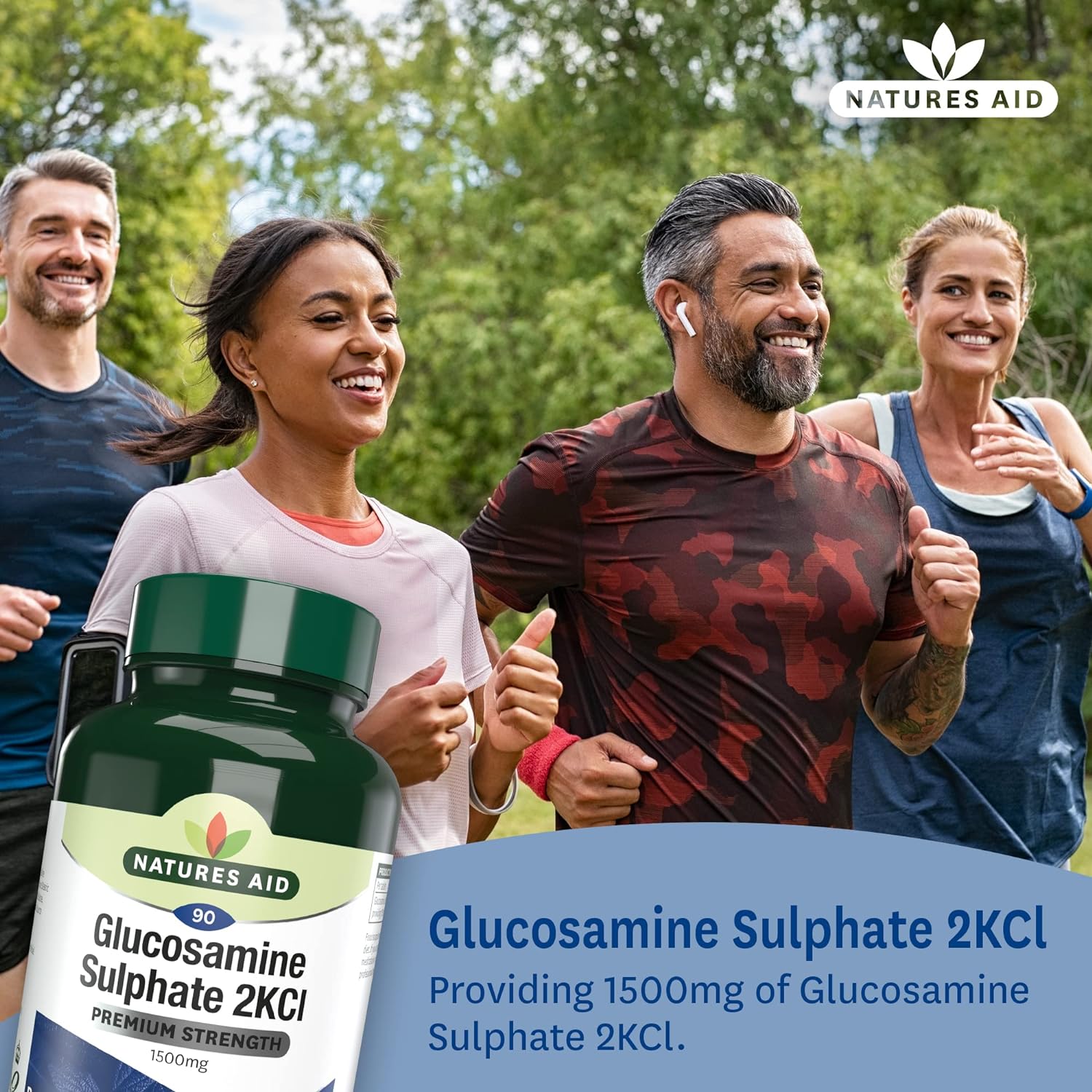 Glucosamine Sulphate 2KCI 1500mg High Strength 180 Tablets - Eco Natural Products - Natures Aid - Vitamins & Supplements