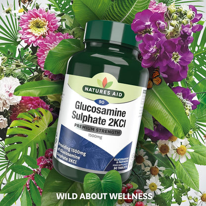 Glucosamine Sulphate 2KCI 1500mg High Strength 90 Tablets - Natures Aid - Vitamins & Supplements - Eco Natural Products
