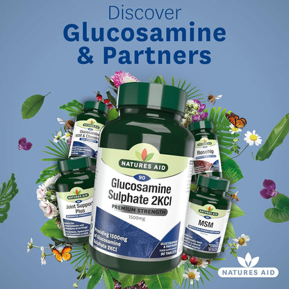 Glucosamine Sulphate 2KCI 1500mg High Strength 90 Tablets - Natures Aid - Vitamins & Supplements - Eco Natural Products