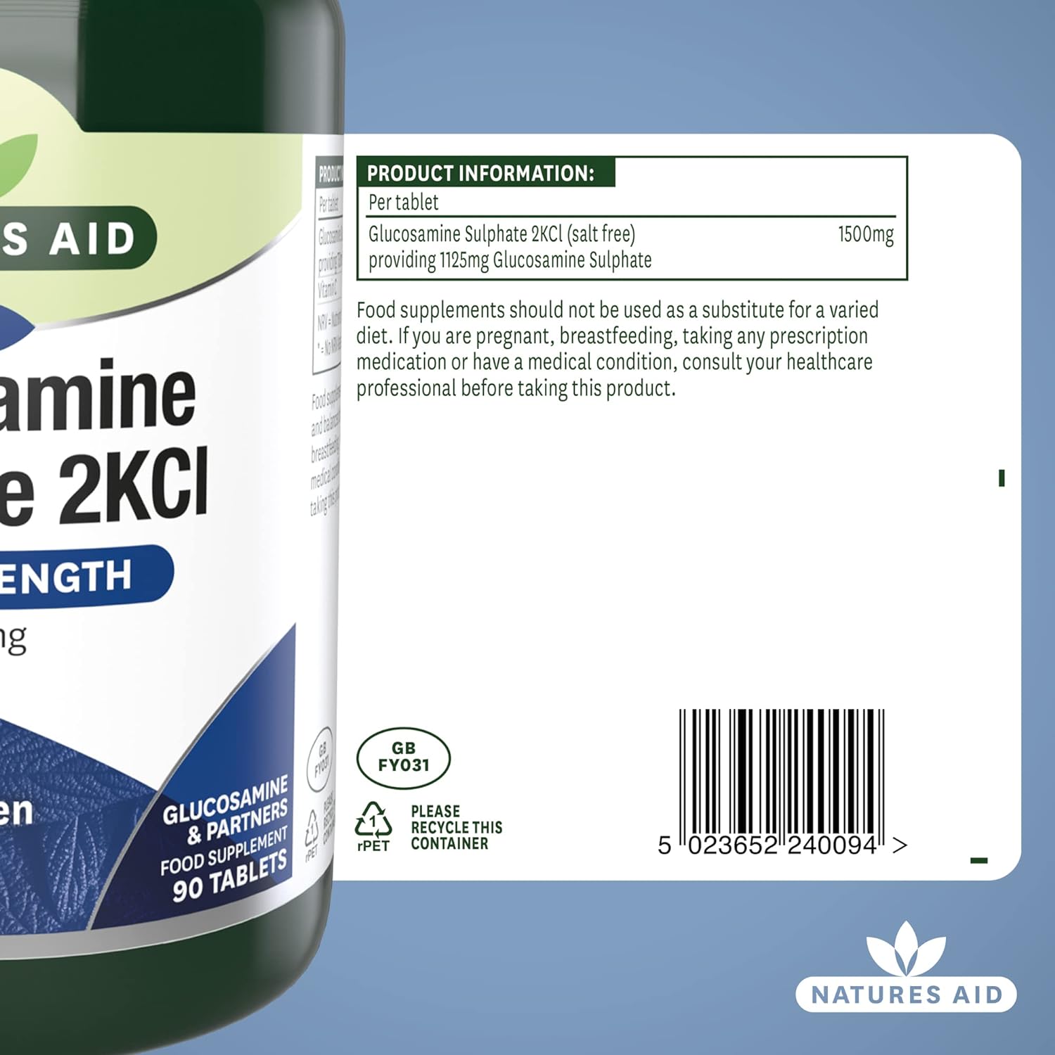 Glucosamine Sulphate 2KCI with Vitamin C 1000mg Half Price 90 Tablets - Natures Aid - Vitamins & Supplements - Eco Natural Products