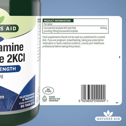 Glucosamine Sulphate 2KCI with Vitamin C 1000mg Half Price 90 Tablets - Natures Aid - Vitamins & Supplements - Eco Natural Products