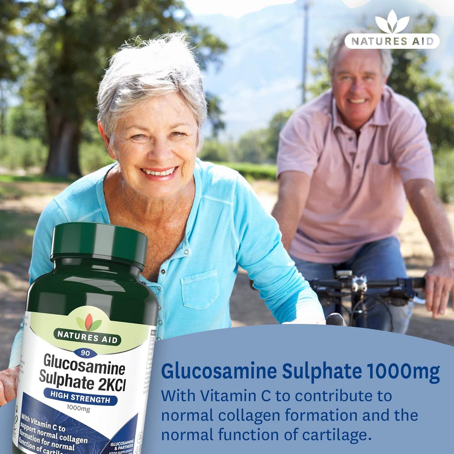 Glucosamine Sulphate 2KCI with Vitamin C 1000mg Half Price 90 Tablets - Eco Natural Products - Natures Aid - Vitamins & Supplements