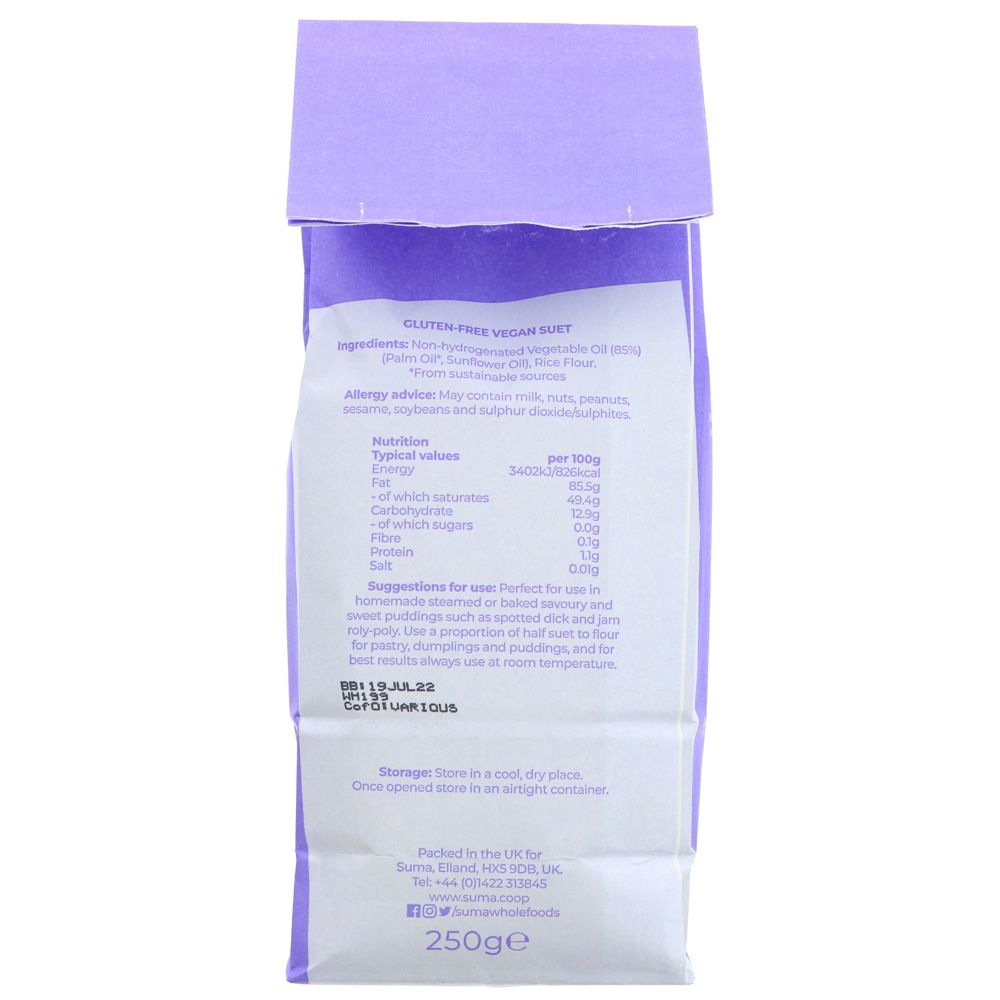 Gluten Free Vegetarian Suet 250g - Suma - Food - Eco Natural Products