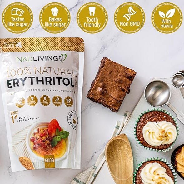 Gold Erythritol 500g - NKD Living - Sugar Substitute - Eco Natural Products