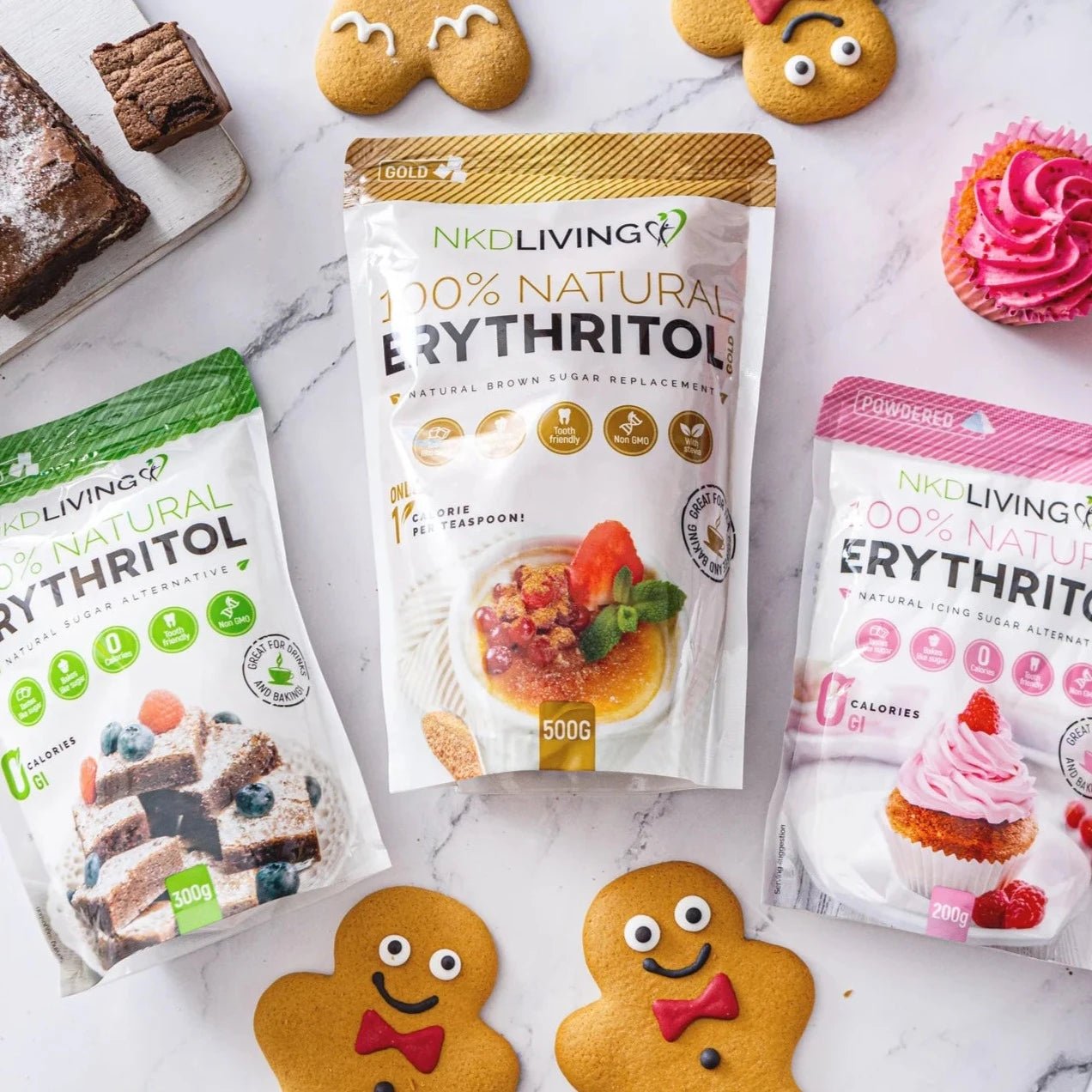 Gold Erythritol 500g - NKD Living - Sugar Substitute - Eco Natural Products