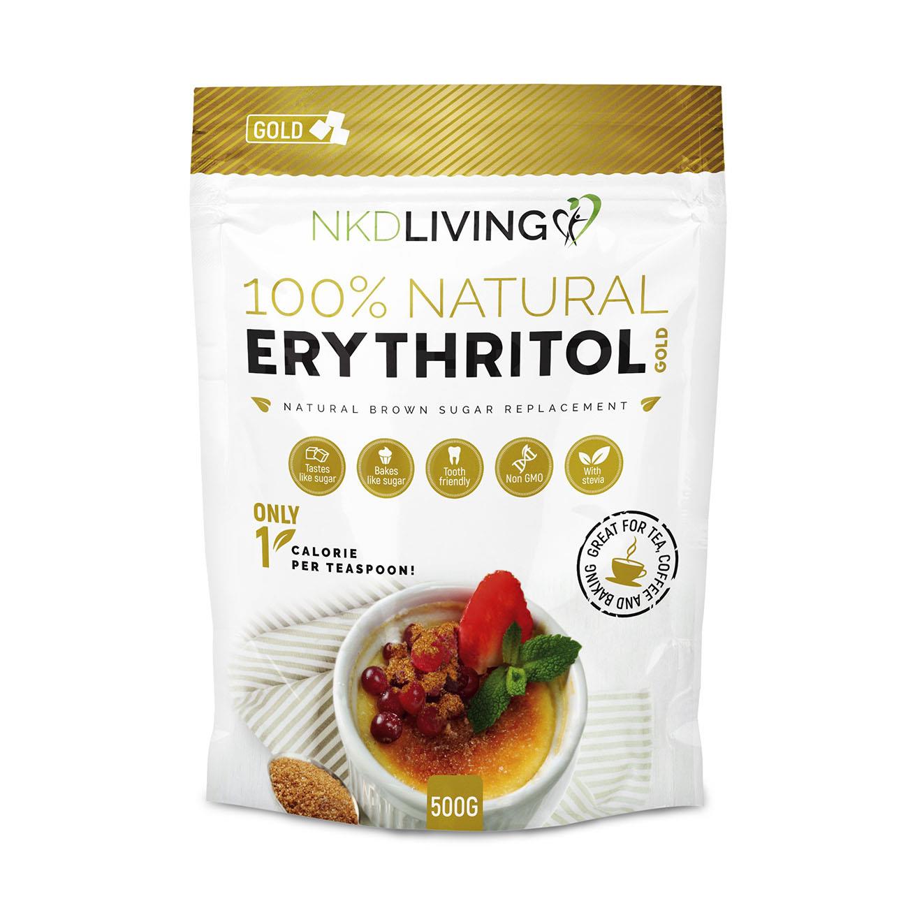 Gold Erythritol 500g - NKD Living - Sugar Substitute - Eco Natural Products