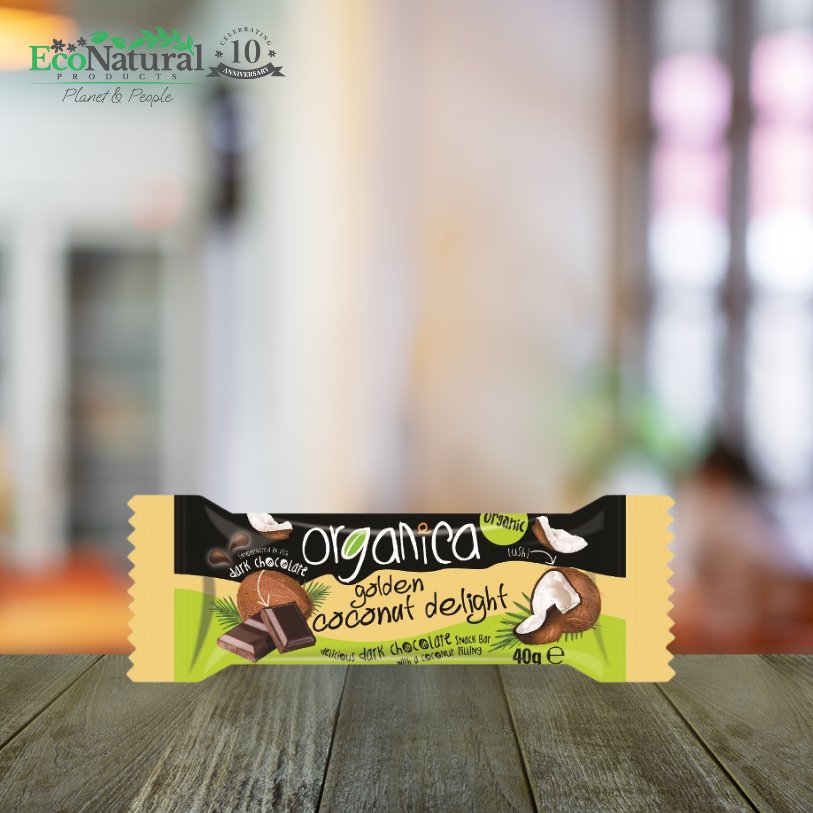 Golden Coconut Delight Snack Bar 40g - Organica - Snack bar - Eco Natural Products