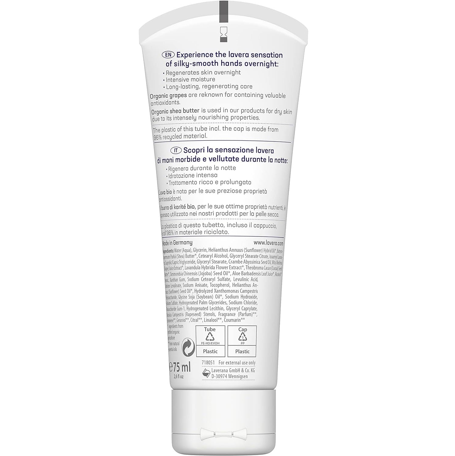 Good Night 2in1 Hand Cream & Mask 75ml - Lavera - Hand cream - Eco Natural Products