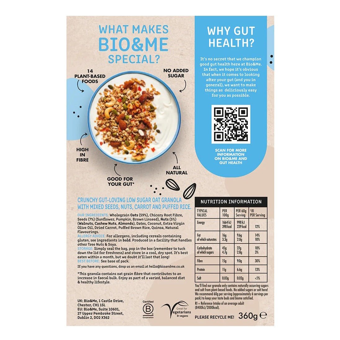 Granola Low Sugar Naturally 360g - Bio&Me - Cereal & Granola - Eco Natural Products