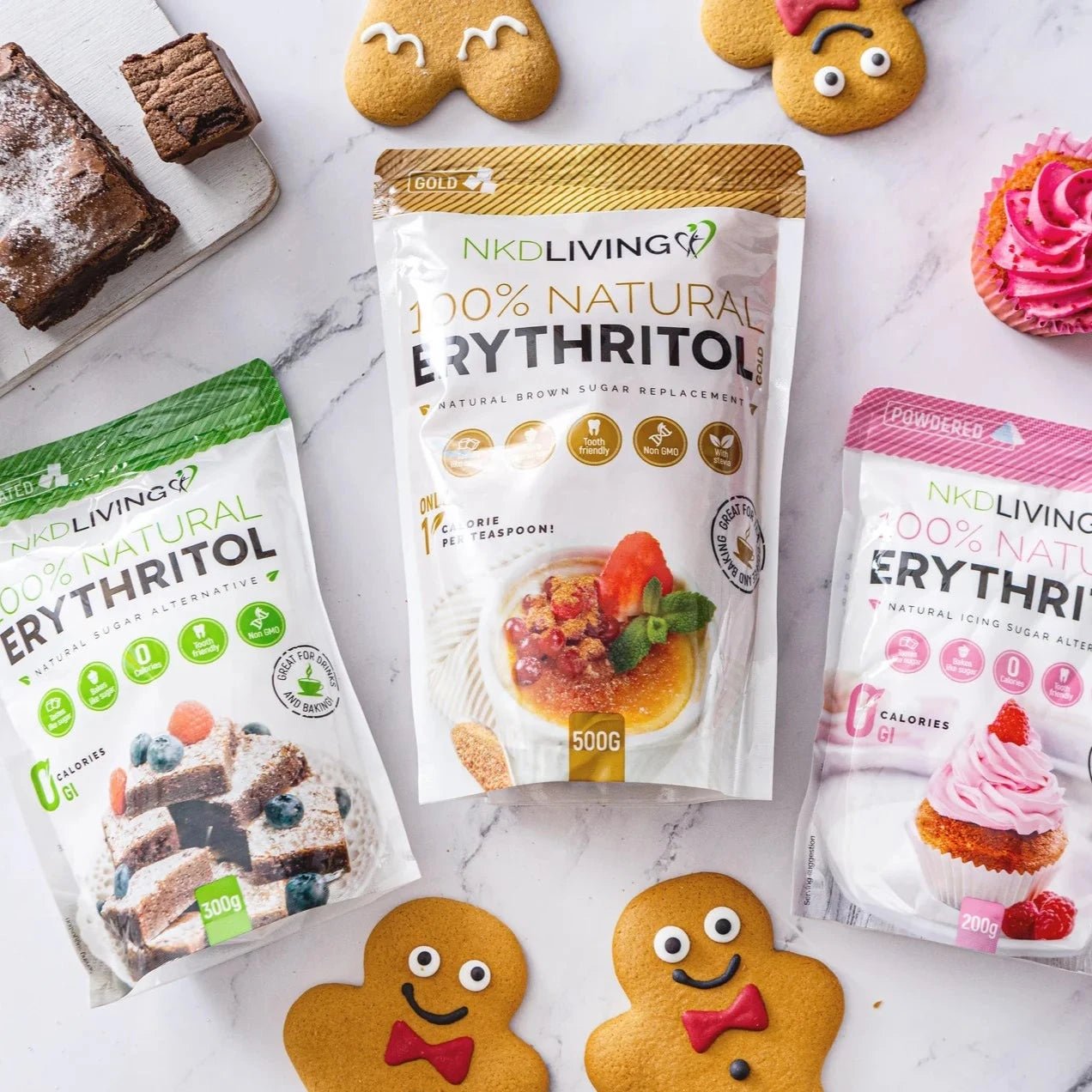 Granulated Erythritol 1kg - NKD Living - Sugar Substitute - Eco Natural Products