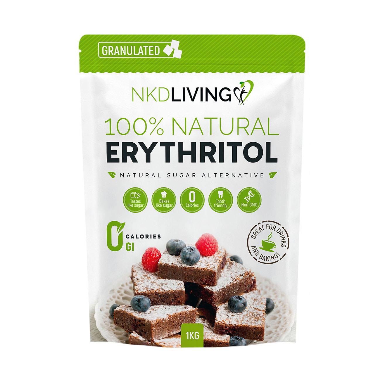 Granulated Erythritol 1kg - NKD Living - Sugar Substitute - Eco Natural Products