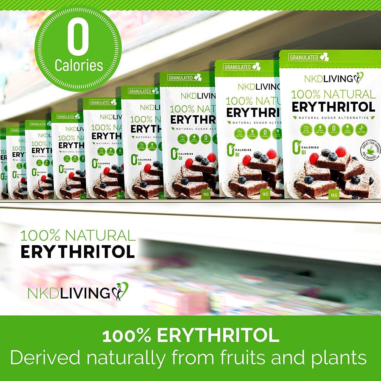 Granulated Erythritol 300g - Eco Natural Products - NKD Living - Sugar Substitute