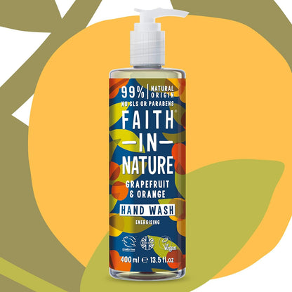 Grapefruit & Orange Hand Wash 400ml - Faith in Nature - Hand Wash - Eco Natural Products