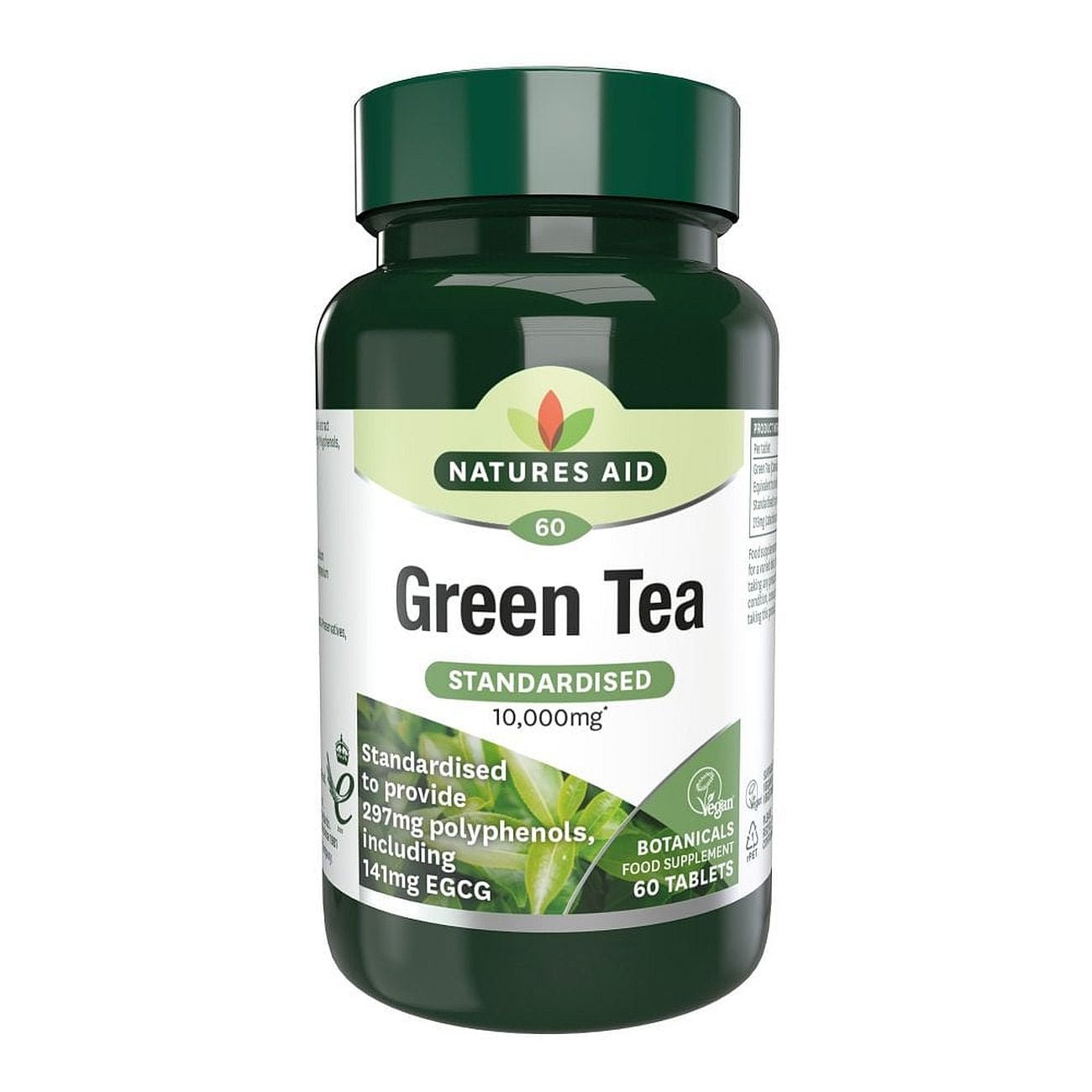 Green Tea 10000mg 60 Tablets - Eco Natural Products - Natures Aid - Vitamins & Supplements