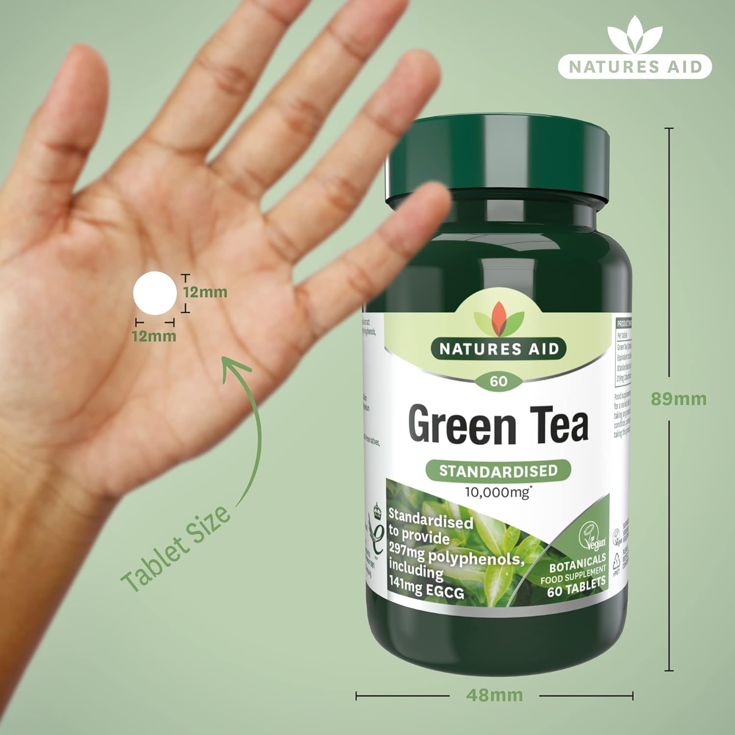 Green Tea 10000mg 60 Tablets - Eco Natural Products - Natures Aid - Vitamins & Supplements