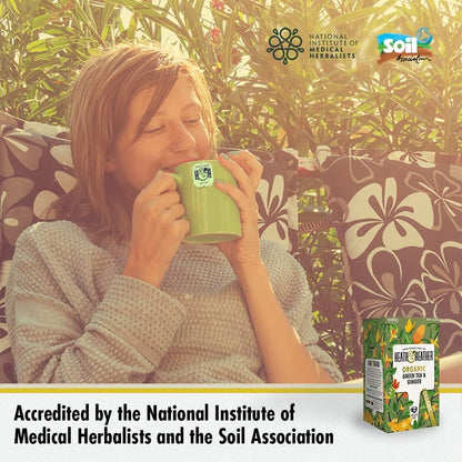 Green Tea & Ginger Tea 20 Bags - Heath & Heather - Tea Green - Eco Natural Products