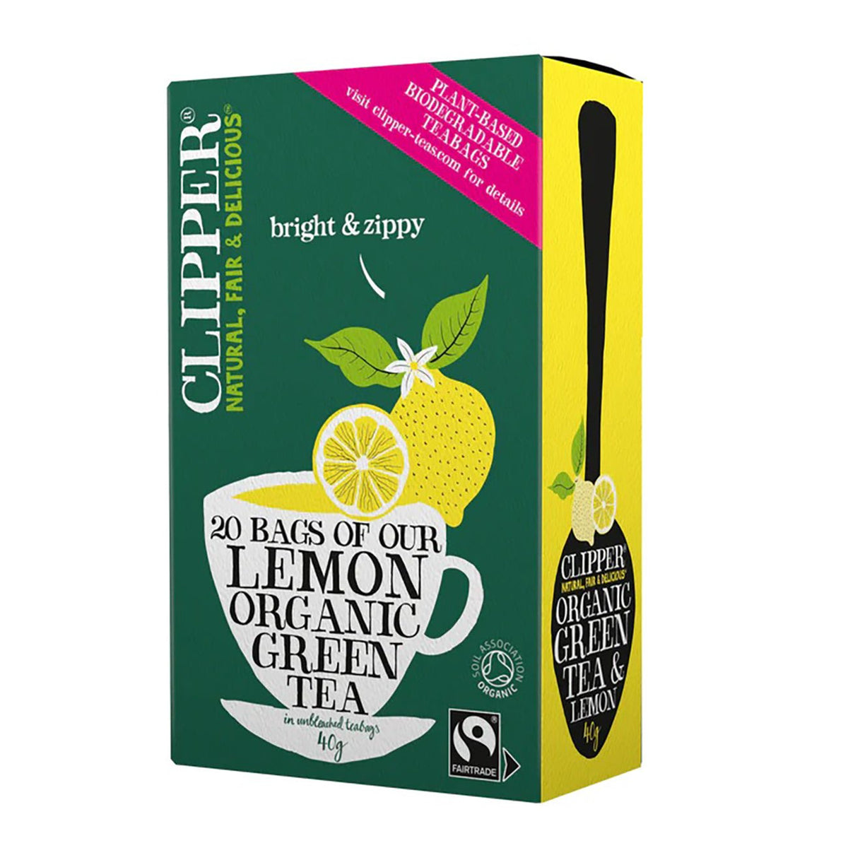 Green Tea & Lemon 20 Bags - Clipper - Eco Natural Products