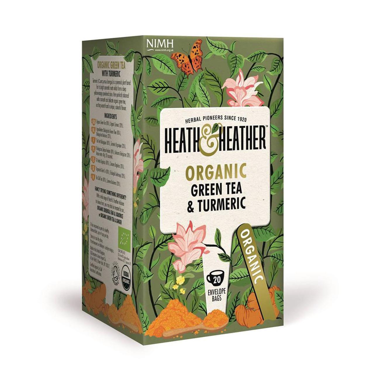 Green Tea & Turmeric Tea 20 Bags - Eco Natural Products - Heath & Heather - Green tea