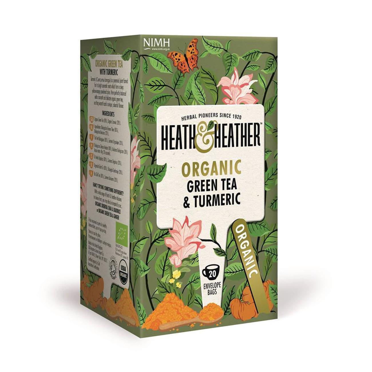 Green Tea & Turmeric Tea 20 Bags - Heath & Heather - Green tea - Eco Natural Products