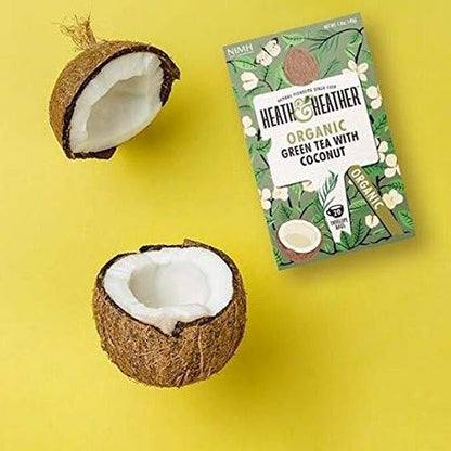 Green Tea with Coconut Tea 20 Bags - Heath & Heather - Green tea - Eco Natural Products