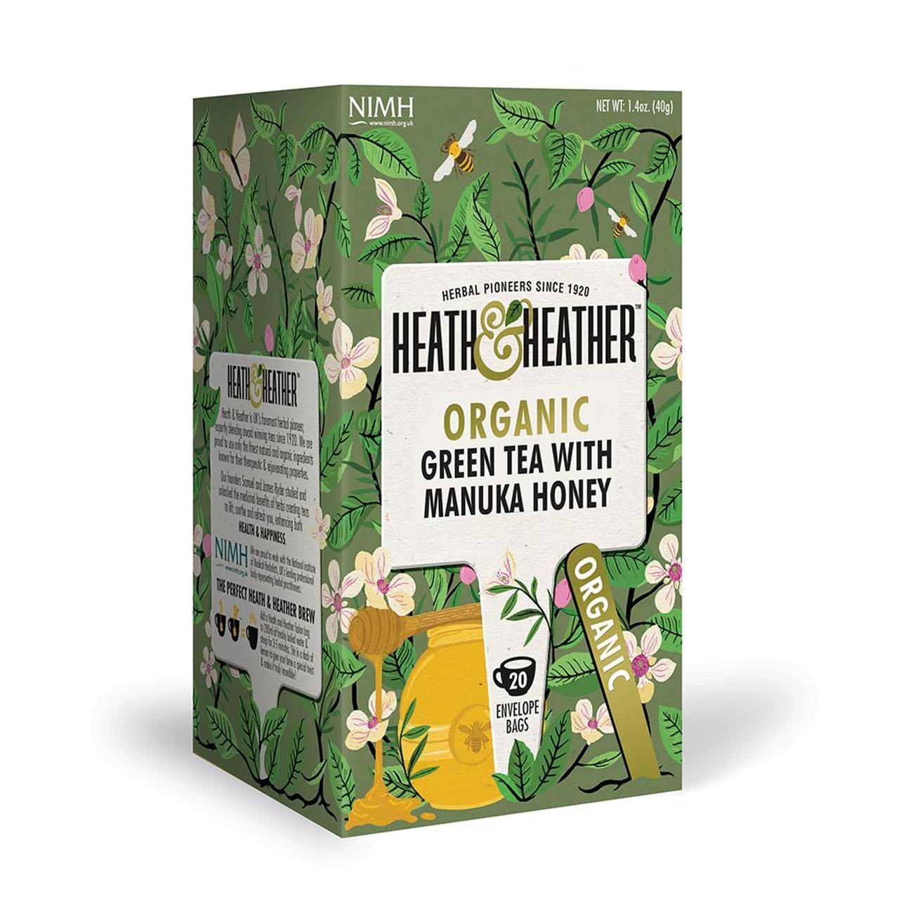 Green Tea with Manuka Honey Tea 20 Bags - Eco Natural Products - Heath & Heather - Green tea