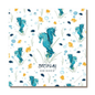 Eco birthday card with seahorse illustration – plastic-free design, FSC paper, and recycled envelope.