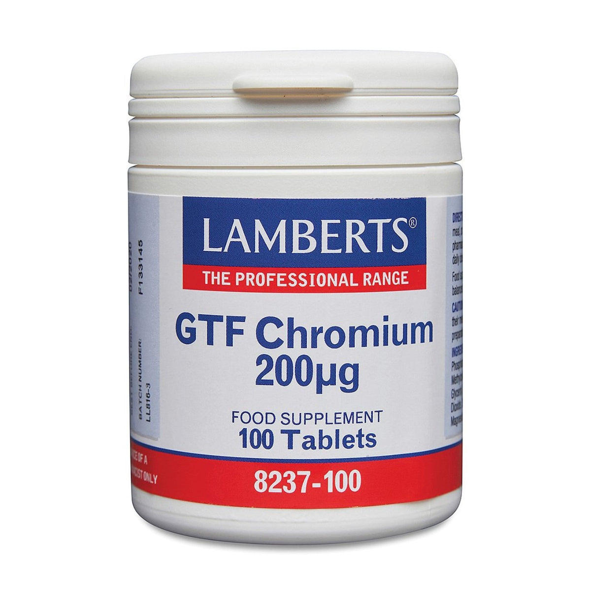 Gtf Chromium 200µg 100 Tabs - Lamberts - Food Supplement - Eco Natural Products