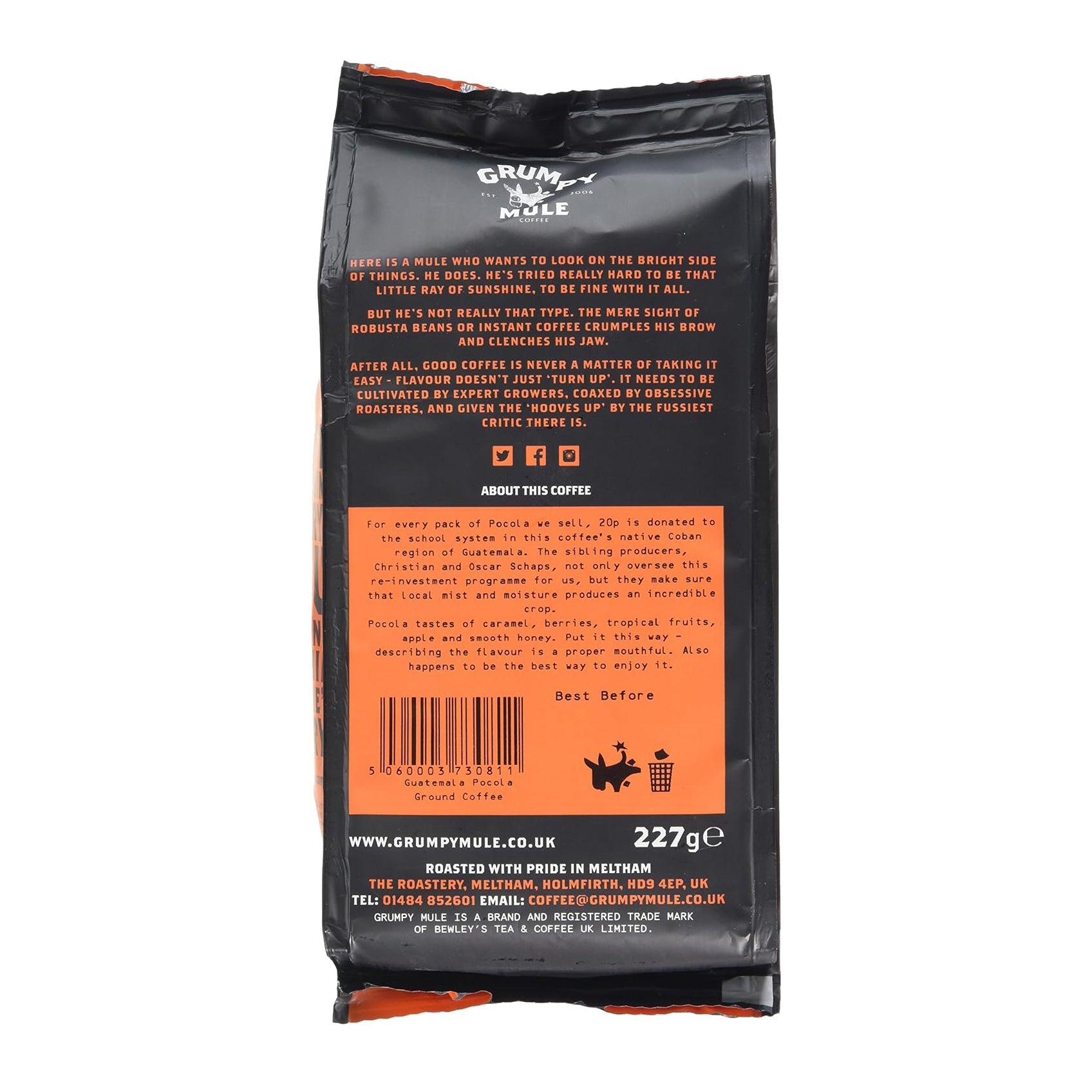 Guatemala Pocola Ground Coffee 227g - Eco Natural Products - Grumpy Mule Coffee - Coffee