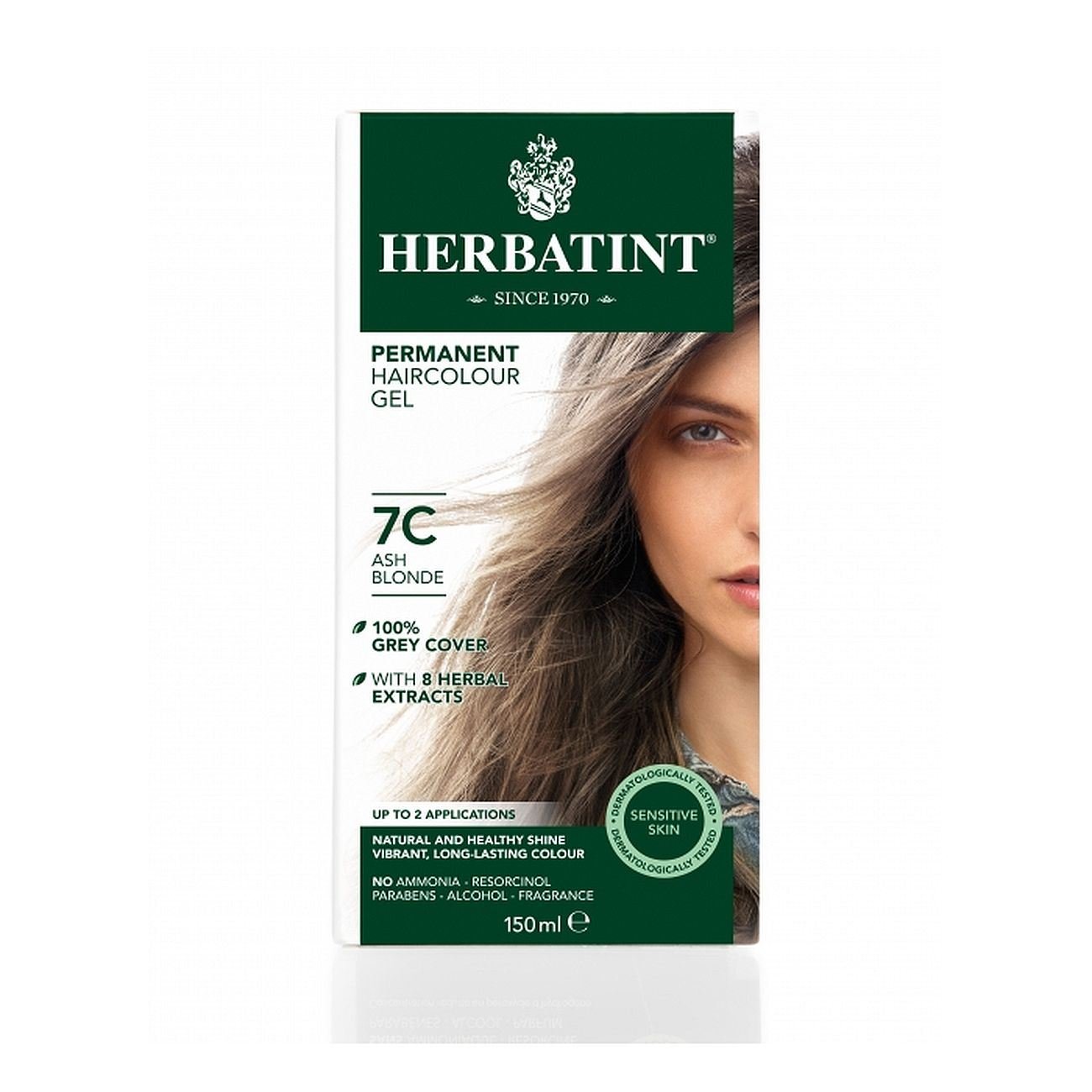 Hair Colour Ash Blonde 7C 150ml - Eco Natural Products - Herbatint - Hair Colour