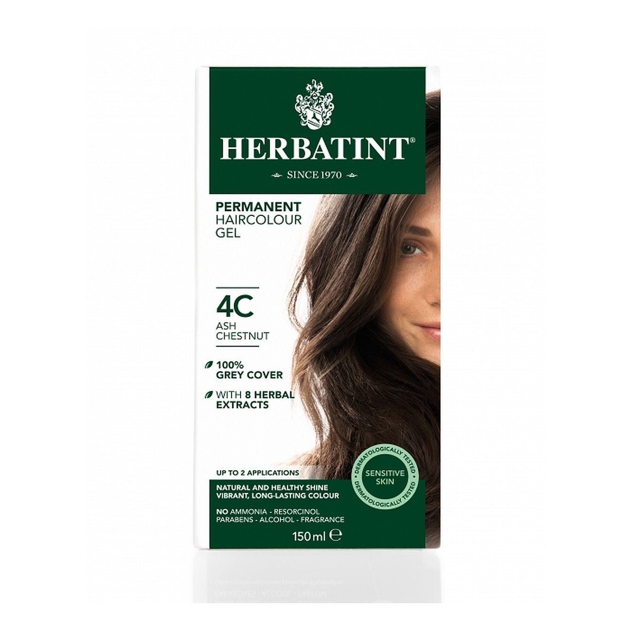 Hair Colour Ash Chestnut 4C 150ml - Eco Natural Products - Herbatint - Hair Colour