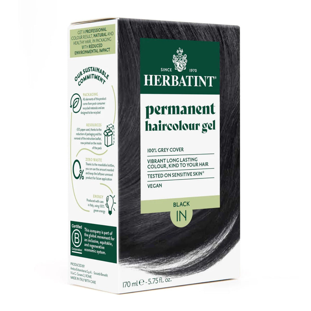 Hair Colour Black 1N 170ml - Herbatint - Hair Colour - Herbatint